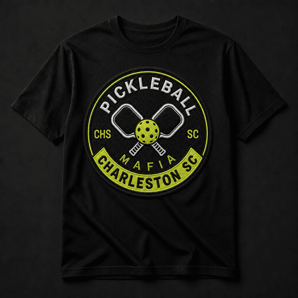 Chapter tee with Charleston SC crest and rocker